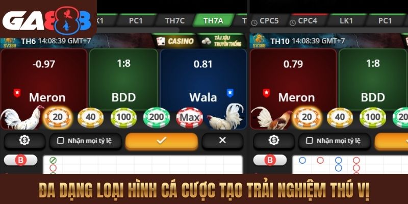 Đa dạng loại hình cá cược tạo trải nghiệm thú vị