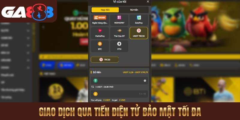 Giao dịch qua tiền điện tử bảo mật tối đa